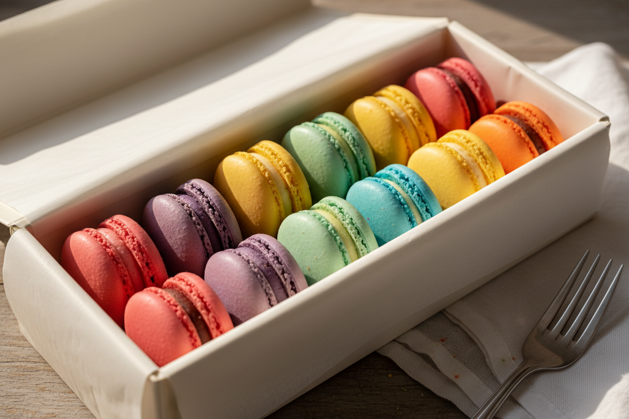 Patisserie master class. Croissants, donuts and macarons